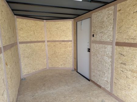 New NEW 2027 Sawyer 7x14+2’V, 7’ TALL, PolyCor Exterior, Wing, Enclosed Rear Ramp Car Hauler Cargo Trailer