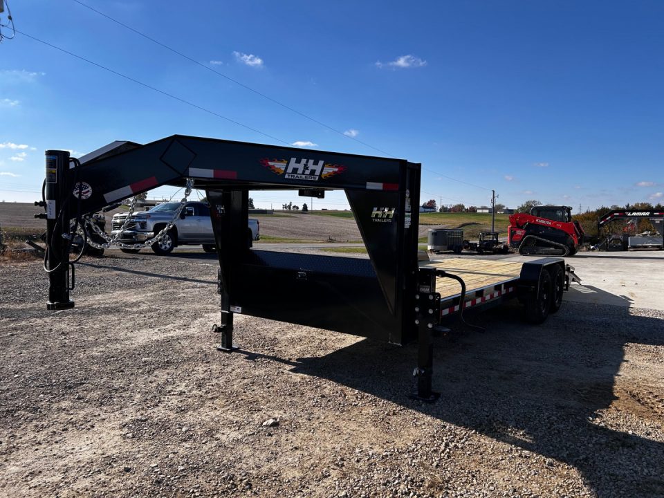 New 2027 H&H Trailers 82"X22' GN 14K GVWR STAND-UP RAMPS Equipment Trailer