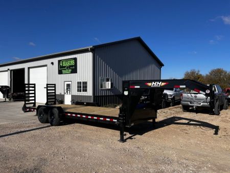 New 2027 H&H Trailers 82"X22' GN 14K GVWR STAND-UP RAMPS Equipment Trailer