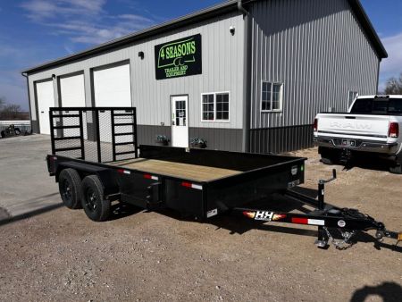 New 2027 H&H Trailers 82"X14' SOLID SIDE 7K GVWR 4' LADDER GATE Utility Trailer