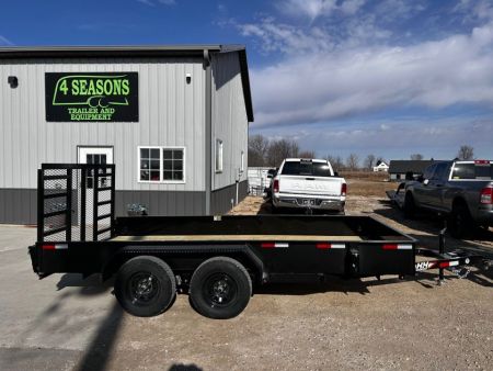 New 2027 H&H Trailers 82"X14' SOLID SIDE 7K GVWR 4' LADDER GATE Utility Trailer