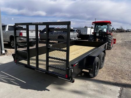 New 2027 H&H Trailers 82"X14' SOLID SIDE 7K GVWR 4' LADDER GATE Utility Trailer