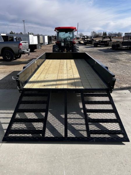 New 2027 H&H Trailers 82"X14' SOLID SIDE 7K GVWR 4' LADDER GATE Utility Trailer
