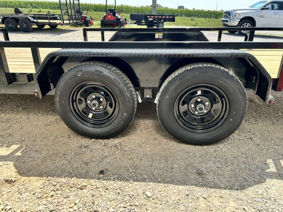 New 2027 H&H Trailers 82"X16' SIDE ATV RAMPS REAR LADDER GATE 7K GVWR Utility Trailer