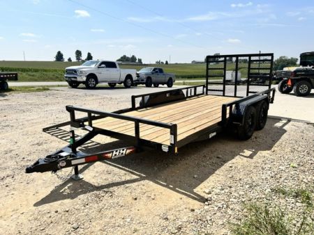 New 2027 H&H Trailers 82"X16' SIDE ATV RAMPS REAR LADDER GATE 7K GVWR Utility Trailer