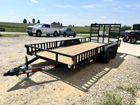 New 2027 H&H Trailers 82"X16' SIDE ATV RAMPS REAR LADDER GATE 7K GVWR Utility Trailer