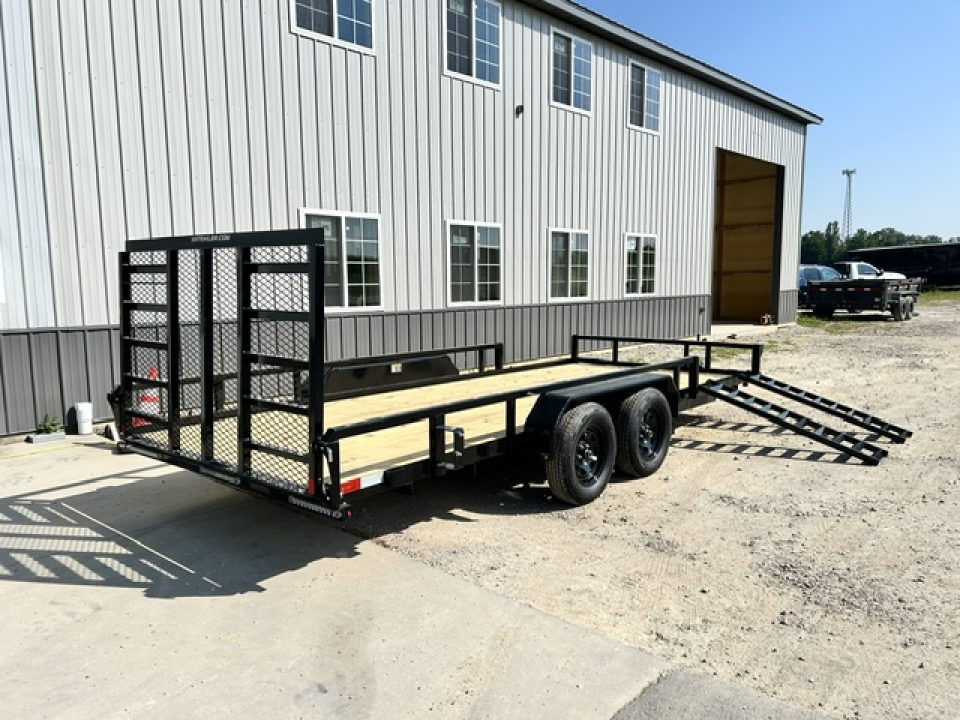 New 2027 H&H Trailers 82"X18' SIDE ATV RAMPS REAR LADDER GATE 7K GVWR Utility Trailer