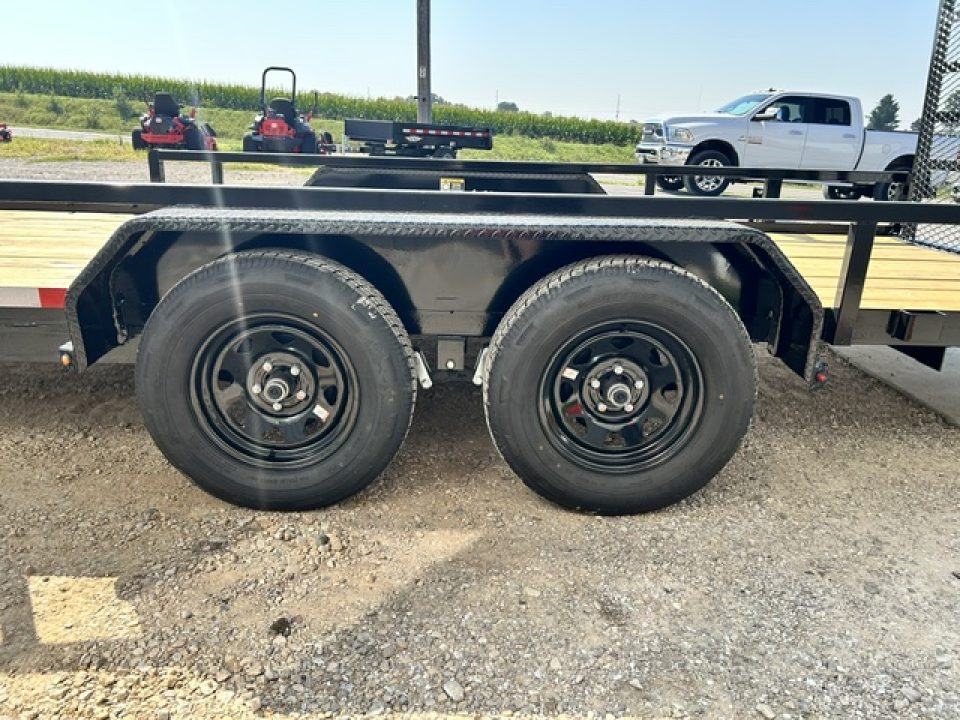 New 2027 H&H Trailers 82"X18' SIDE ATV RAMPS REAR LADDER GATE 7K GVWR Utility Trailer