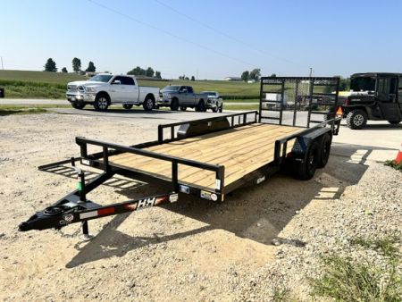 New 2027 H&H Trailers 82"X18' SIDE ATV RAMPS REAR LADDER GATE 7K GVWR Utility Trailer