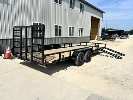 New 2027 H&H Trailers 82"X20' SIDE ATV RAMPS REAR LADDER GATE 7K GVWR Utility Trailer