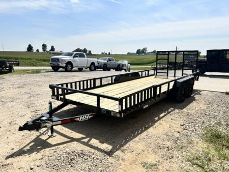 New 2027 H&H Trailers 82"X20' SIDE ATV RAMPS REAR LADDER GATE 7K GVWR Utility Trailer