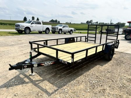 New 2027 H&H Trailers 82"X14' Rail Side Dovetail W/ BRAKES 5k gvwr Utility Trailer