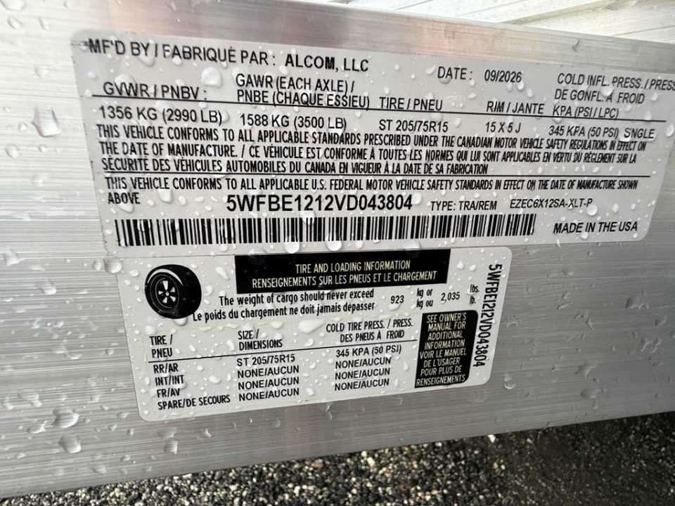 New 2026 Mission 6x12 All-Aluminum Cargo Trailer | Rear Ramp Door with Canopy