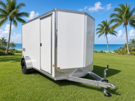 New 2026 Mission 6x12 All-Aluminum Cargo Trailer | Rear Ramp Door with Canopy