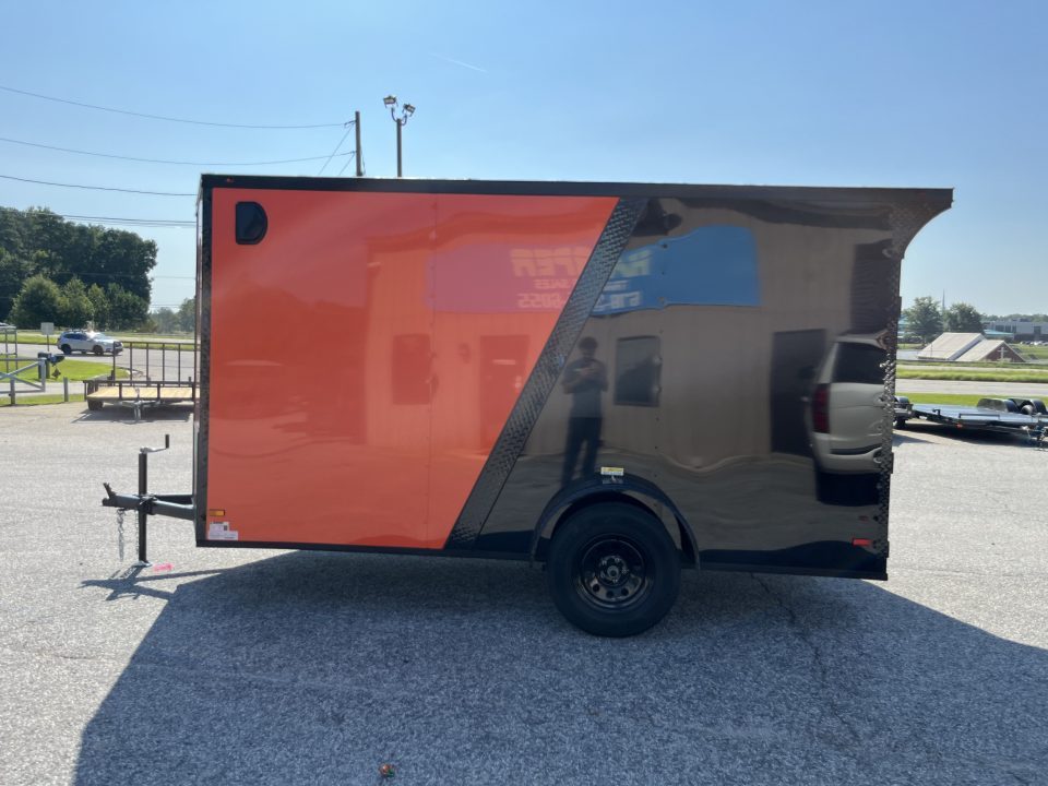 New 2027 6X12 SINGLE AXLE ENCLOSED TRAILER WITH SPOILER AND BLACKOUT PACKAGE