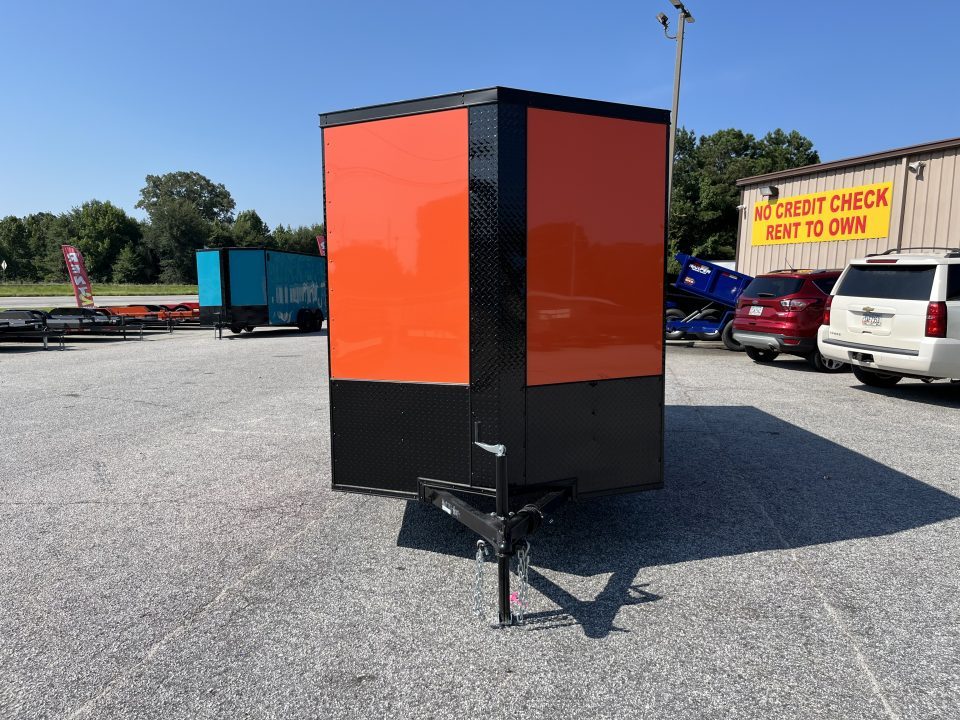 New 2027 6X12 SINGLE AXLE ENCLOSED TRAILER WITH SPOILER AND BLACKOUT PACKAGE