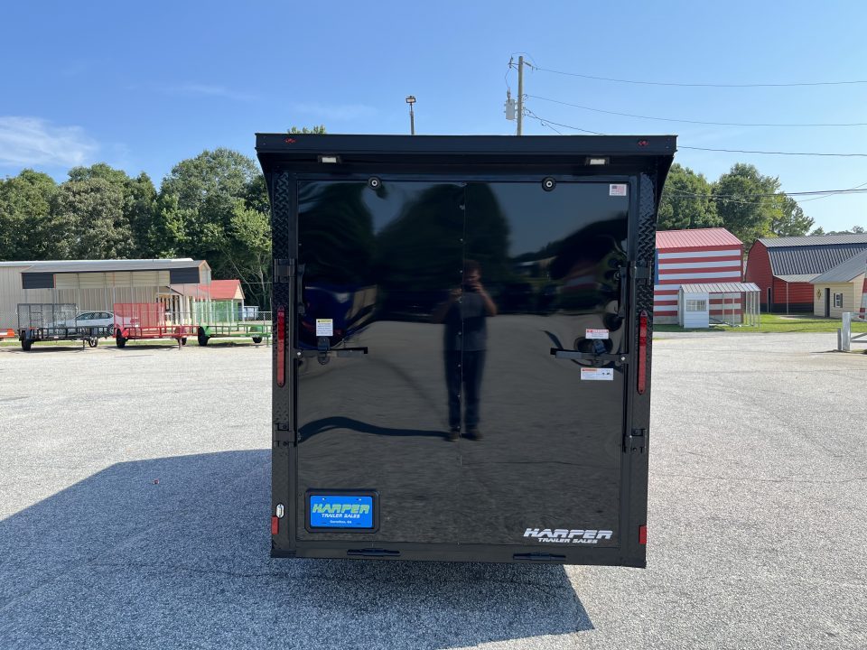 New 2027 6X12 SINGLE AXLE ENCLOSED TRAILER WITH SPOILER AND BLACKOUT PACKAGE