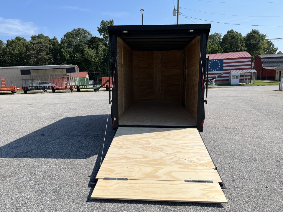 New 2027 6X12 SINGLE AXLE ENCLOSED TRAILER WITH SPOILER AND BLACKOUT PACKAGE