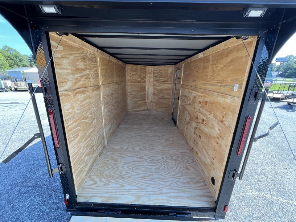 New 2027 6X12 SINGLE AXLE ENCLOSED TRAILER WITH SPOILER AND BLACKOUT PACKAGE