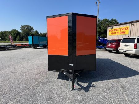 New 2027 6X12 SINGLE AXLE ENCLOSED TRAILER WITH SPOILER AND BLACKOUT PACKAGE