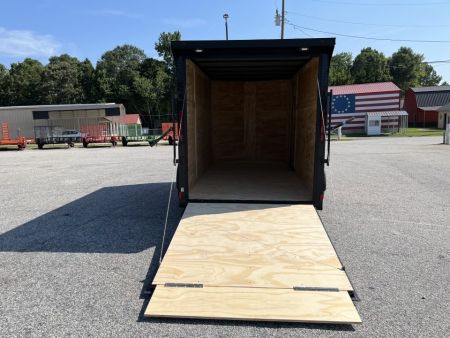 New 2027 6X12 SINGLE AXLE ENCLOSED TRAILER WITH SPOILER AND BLACKOUT PACKAGE