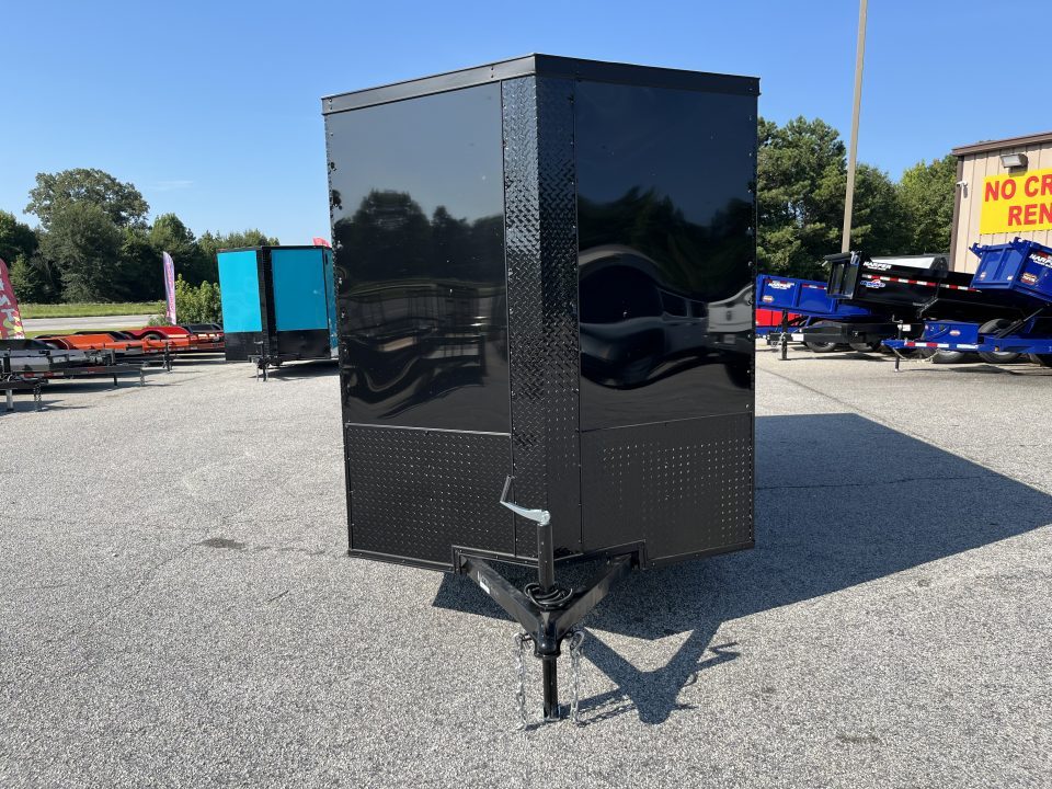 New 2027 6X12 SINGLE AXLE ENCLOSED TRAILER WITH SPOILER AND BLACKOUT PACKAGE