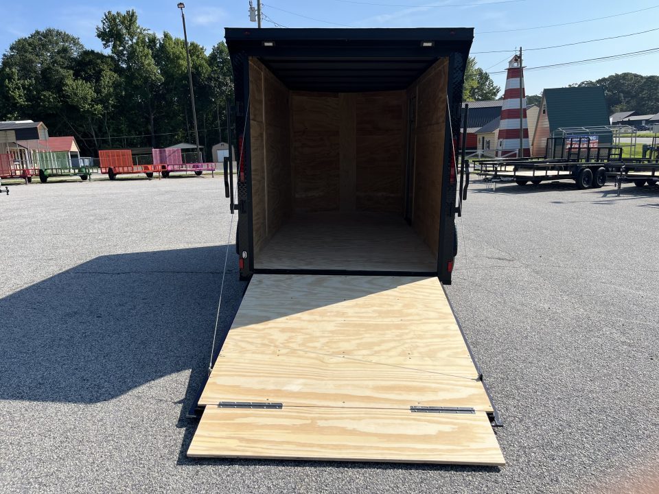 New 2027 6X12 SINGLE AXLE ENCLOSED TRAILER WITH SPOILER AND BLACKOUT PACKAGE