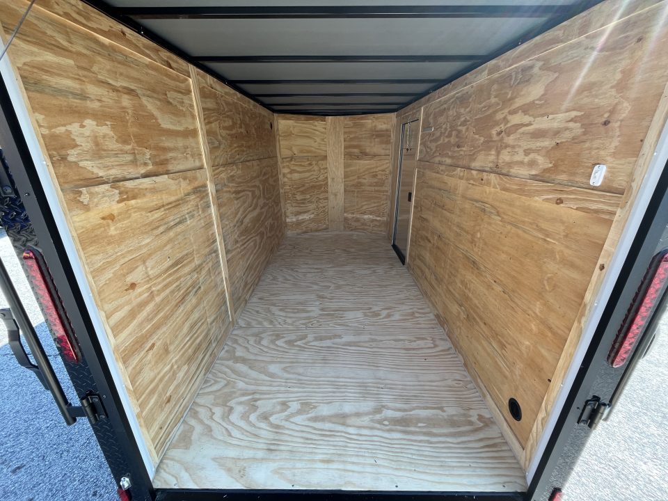 New 2027 6X12 SINGLE AXLE ENCLOSED TRAILER WITH SPOILER AND BLACKOUT PACKAGE
