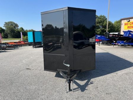 New 2027 6X12 SINGLE AXLE ENCLOSED TRAILER WITH SPOILER AND BLACKOUT PACKAGE