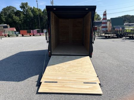 New 2027 6X12 SINGLE AXLE ENCLOSED TRAILER WITH SPOILER AND BLACKOUT PACKAGE