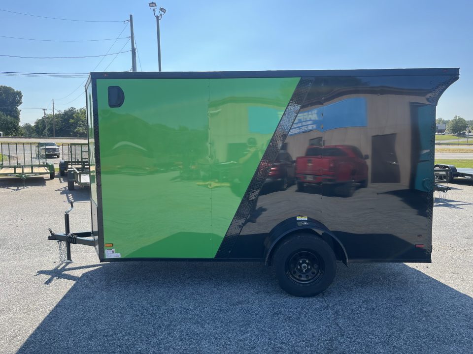 New 2027 6X12 SINGLE AXLE ENCLOSED TRAILER WITH SPOILER AND BLACKOUT PACKAGE