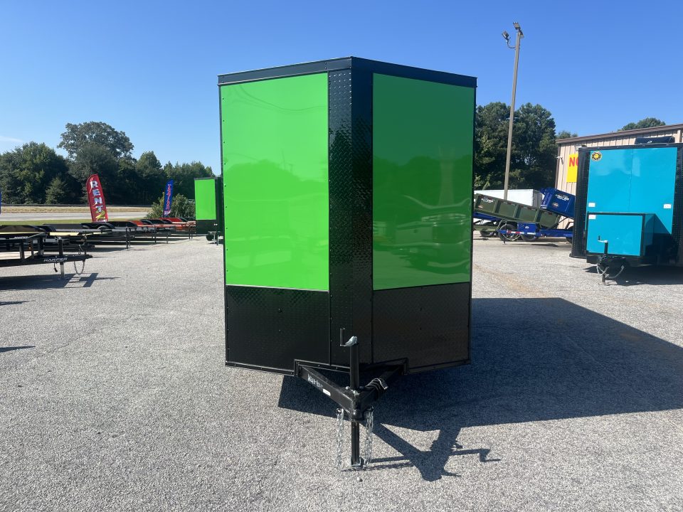 New 2027 6X12 SINGLE AXLE ENCLOSED TRAILER WITH SPOILER AND BLACKOUT PACKAGE
