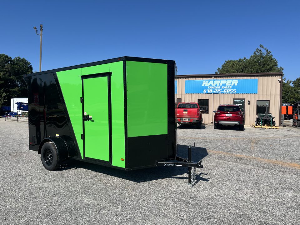New 2027 6X12 SINGLE AXLE ENCLOSED TRAILER WITH SPOILER AND BLACKOUT PACKAGE