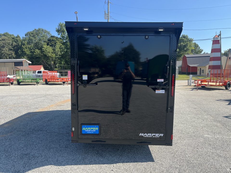 New 2027 6X12 SINGLE AXLE ENCLOSED TRAILER WITH SPOILER AND BLACKOUT PACKAGE