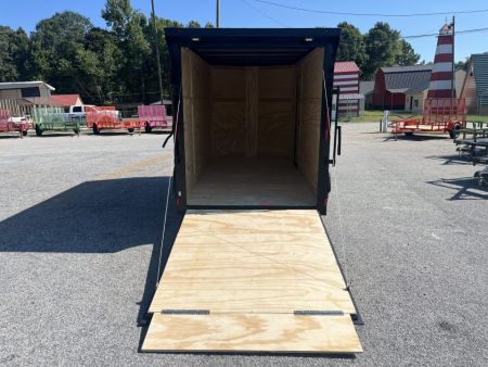 New 2027 6X12 SINGLE AXLE ENCLOSED TRAILER WITH SPOILER AND BLACKOUT PACKAGE