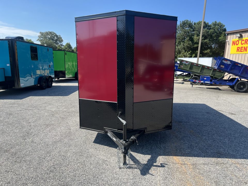 New 2027 6X12 SINGLE AXLE ENCLOSED TRAILER WITH SPOILER AND BLACKOUT PACKAGE