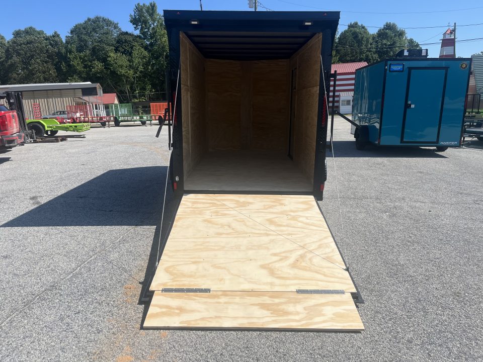 New 2027 6X12 SINGLE AXLE ENCLOSED TRAILER WITH SPOILER AND BLACKOUT PACKAGE