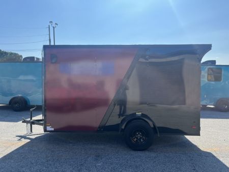 New 2027 6X12 SINGLE AXLE ENCLOSED TRAILER WITH SPOILER AND BLACKOUT PACKAGE