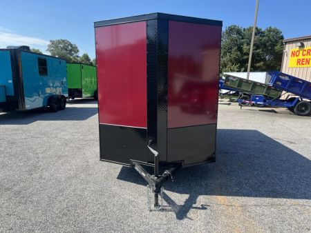 New 2027 6X12 SINGLE AXLE ENCLOSED TRAILER WITH SPOILER AND BLACKOUT PACKAGE