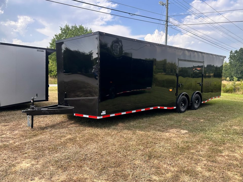 New 2027 8.5x28 Race Trailer - Finished Interior- 7000lb Spread Torsion - Recessed E-Track-Full Escape Door-Removable Fender