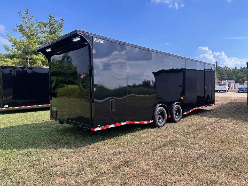 New 2027 8.5x28 Race Trailer - Finished Interior- 7000lb Spread Torsion - Recessed E-Track-Full Escape Door-Removable Fender