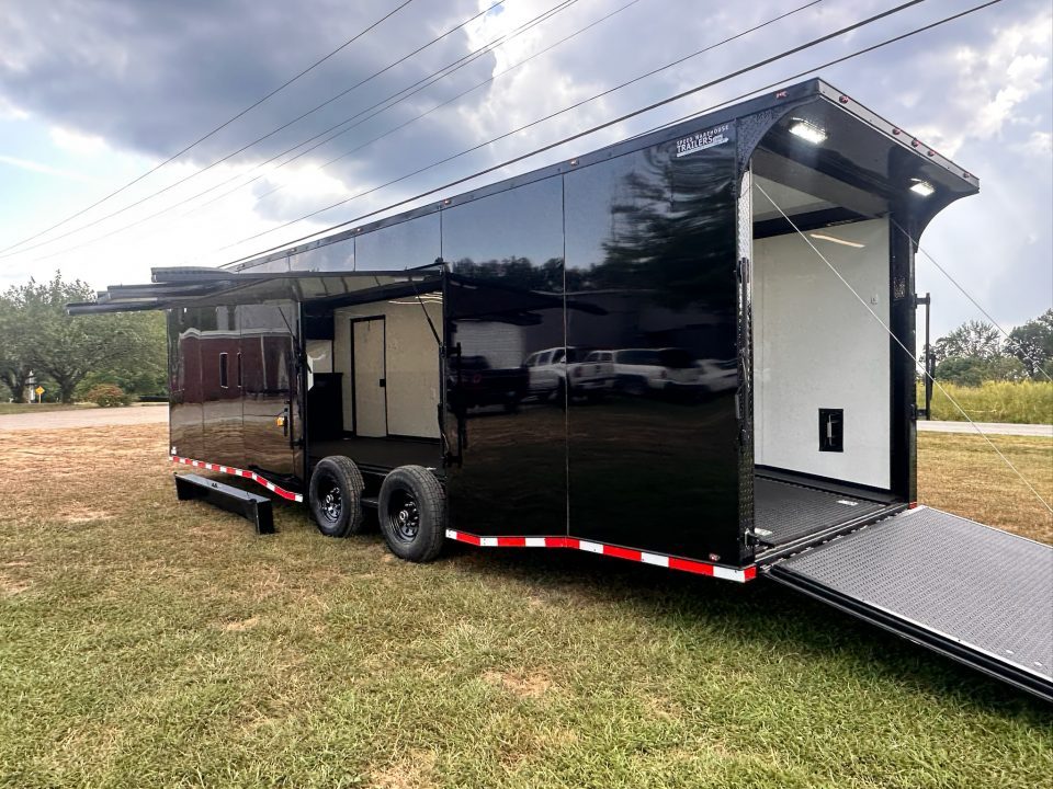 New 2027 8.5x28 Race Trailer - Finished Interior- 7000lb Spread Torsion - Recessed E-Track-Full Escape Door-Removable Fender