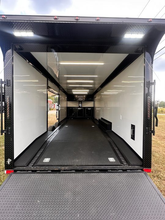 New 2027 8.5x28 Race Trailer - Finished Interior- 7000lb Spread Torsion - Recessed E-Track-Full Escape Door-Removable Fender