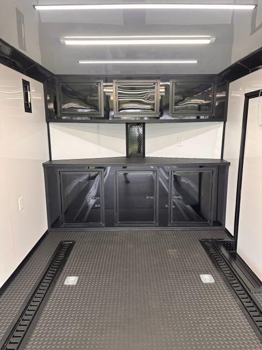 New 2027 8.5x28 Race Trailer - Finished Interior- 7000lb Spread Torsion - Recessed E-Track-Full Escape Door-Removable Fender