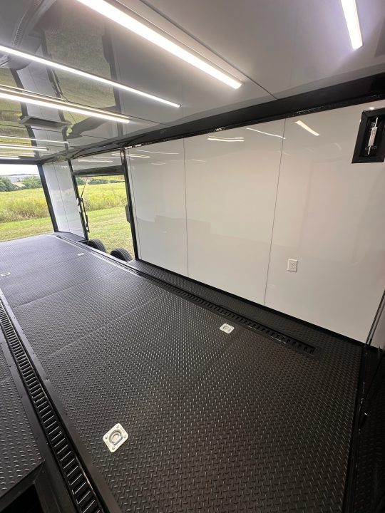 New 2027 8.5x28 Race Trailer - Finished Interior- 7000lb Spread Torsion - Recessed E-Track-Full Escape Door-Removable Fender