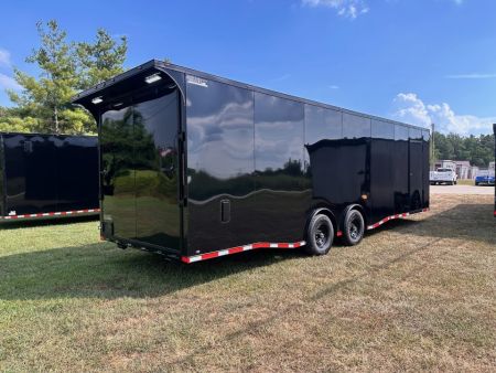 New 2027 8.5x28 Race Trailer - Finished Interior- 7000lb Spread Torsion - Recessed E-Track-Full Escape Door-Removable Fender
