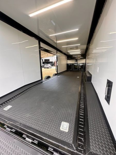 New 2027 8.5x28 Race Trailer - Finished Interior- 7000lb Spread Torsion - Recessed E-Track-Full Escape Door-Removable Fender
