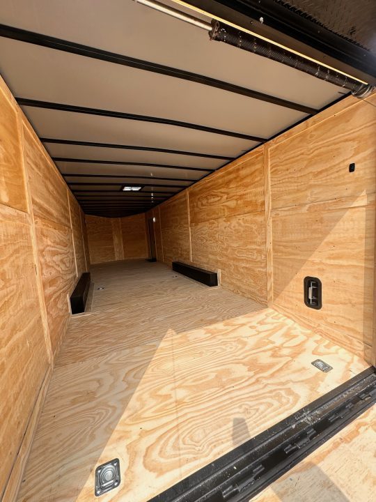 New 2027 8.5x28 Car Hauler 7000lb Spread Torsion - Black poly-blackout- Enclosed Car Hauler