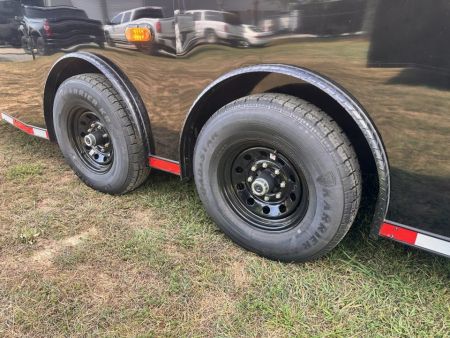 New 2027 8.5x28 Car Hauler 7000lb Spread Torsion - Black poly-blackout- Enclosed Car Hauler