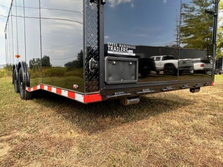 New 2027 8.5x28 Car Hauler 7000lb Spread Torsion - Black poly-blackout- Enclosed Car Hauler